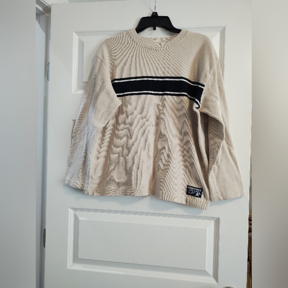 Beige Aeropostale Sweater with Black Stripe